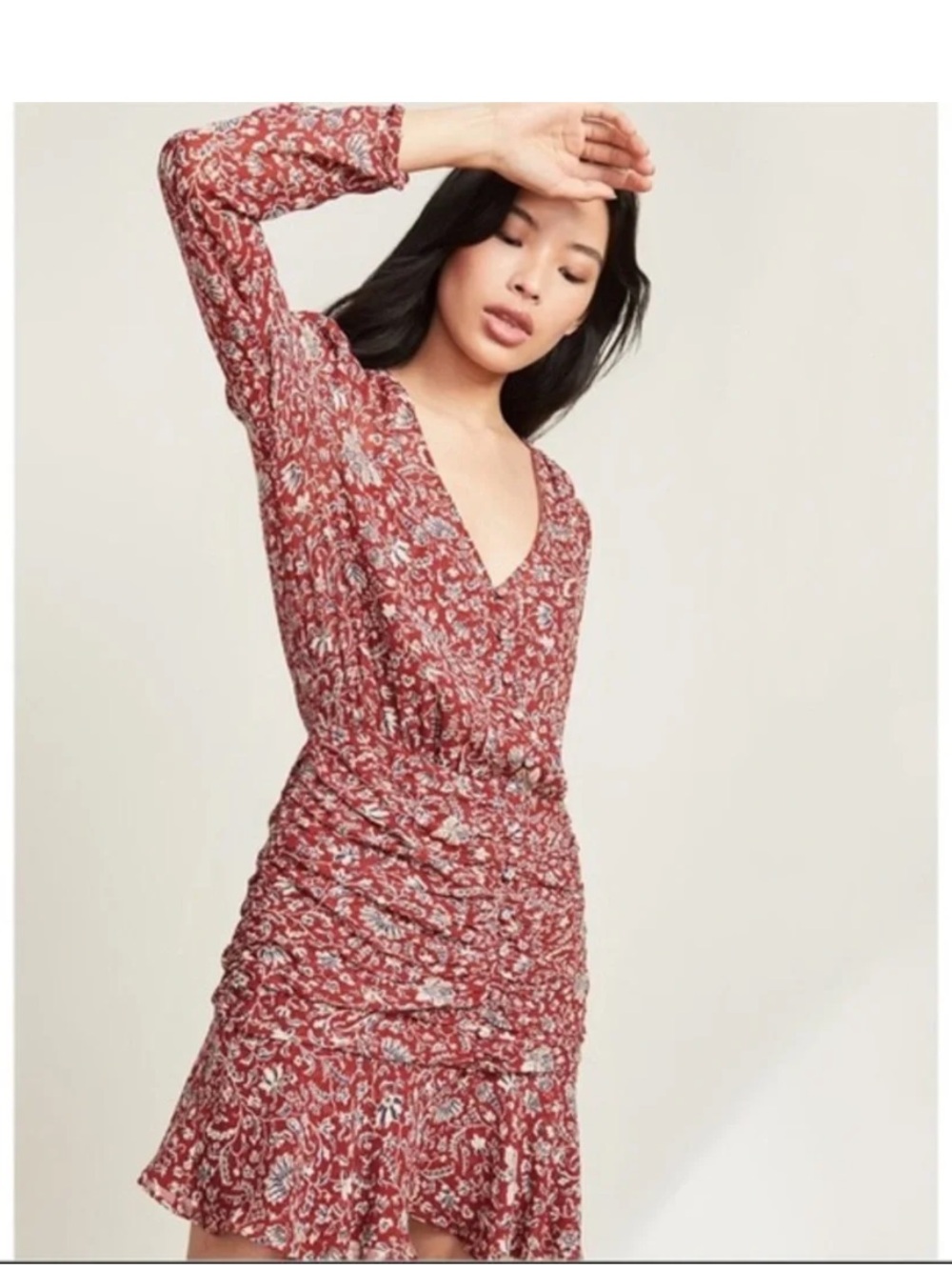 Veronica Beard Rosalia Vine Floral Silk Mini Dress Cranberry Size 2